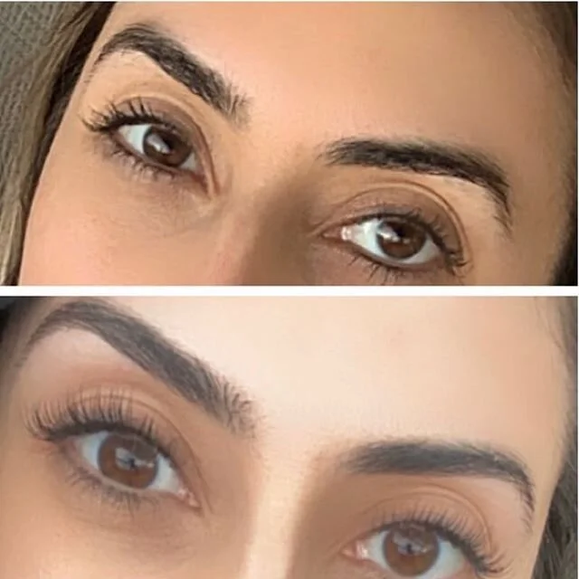 Before and after lash extensions ✨
