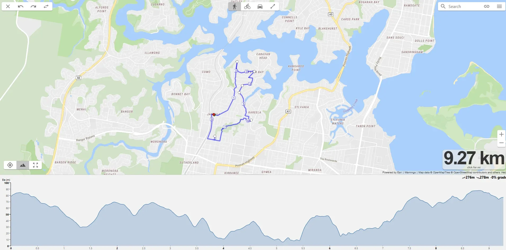 Jannali Oyster Bay Kareela Running Route