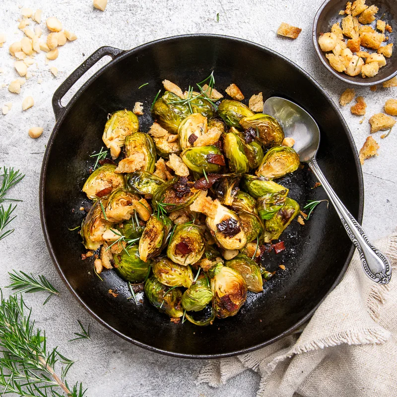 Brussels Sprout Gratin With Smokey Bacon And Macadamia Crumb.webp