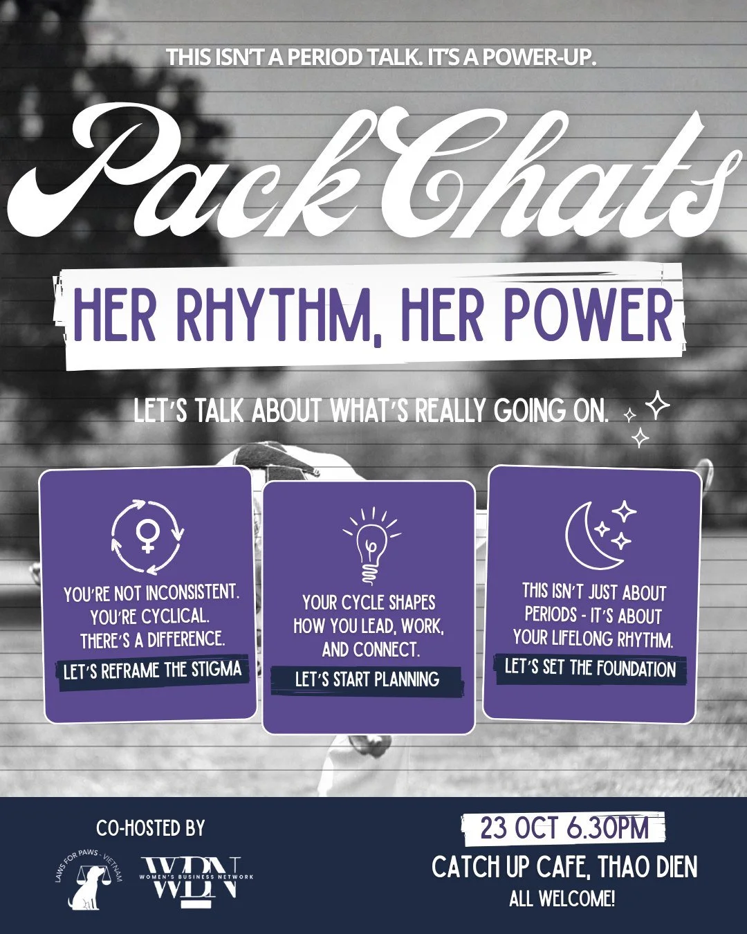 This isn&rsquo;t a period talk. It&rsquo;s a power up.

At Laws for Paws Vietnam, we&rsquo;re not just a dog shelter. We&rsquo;re a women-led community rooted in care, compassion, and connection. While our work focuses on rescuing and rehoming dogs, 