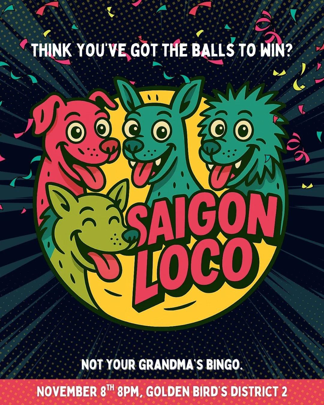 Saigon Loco's bingo prizes are INSANE - and they&rsquo;re thanks to these legends:

🔥 @triggerboxingvn 
PT sessions, memberships, and classes. Sweat now, celebrate later.

👗 @bridalbyjessiesmets + @an_nhien_family_outfits 
Vouchers to upgrade your 