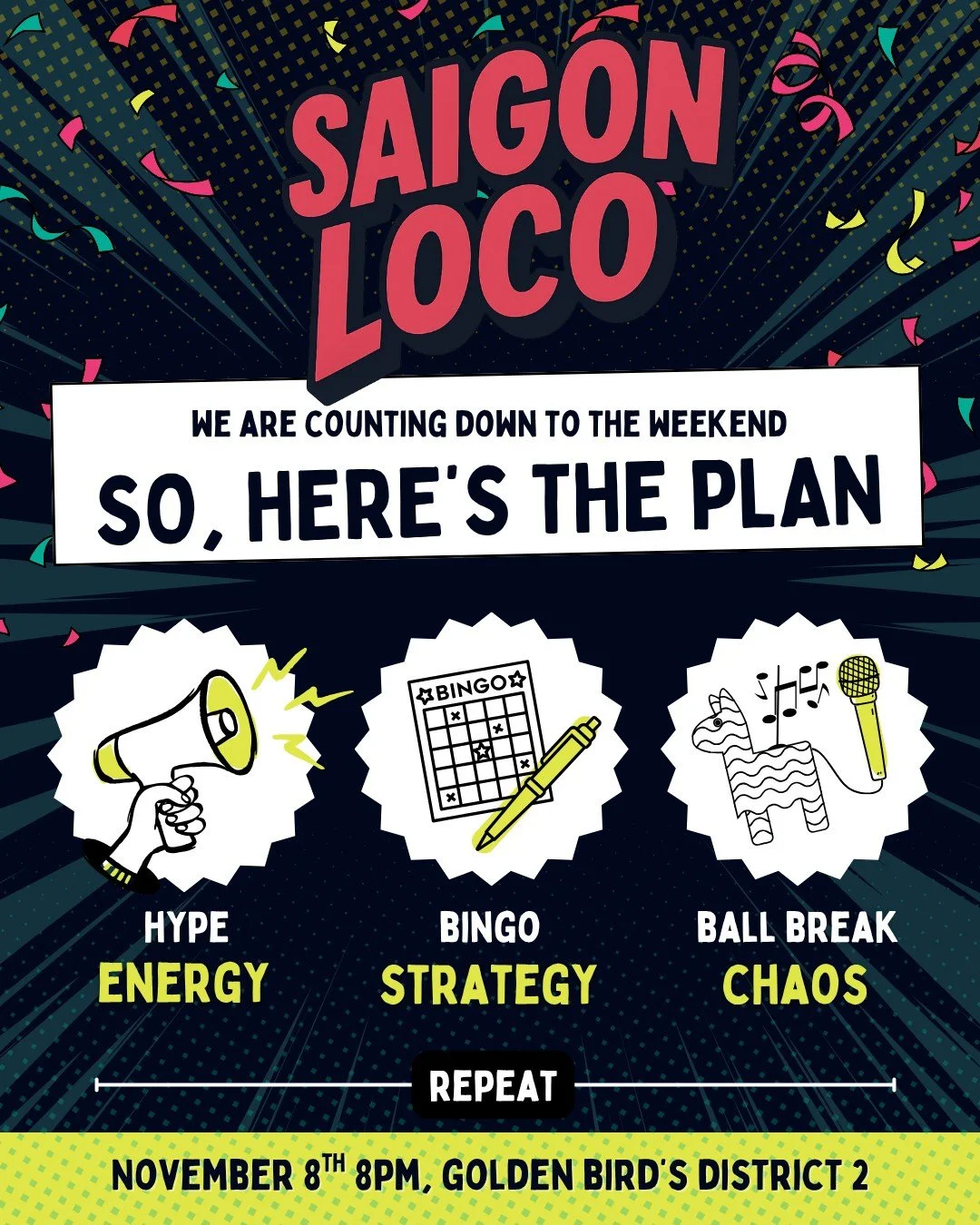 The countdown is ON. ⏳
Swipe to see what you&rsquo;re getting yourself into.

Last tickets left.
Get yours before it gets LOCO:
👉 LINK IN BIO &amp; STORIES

#SaigonLoco #LawsForPawsVietnam #SaigonNightlife #SaigonEvents #VietnamEvents #BingoNight #B