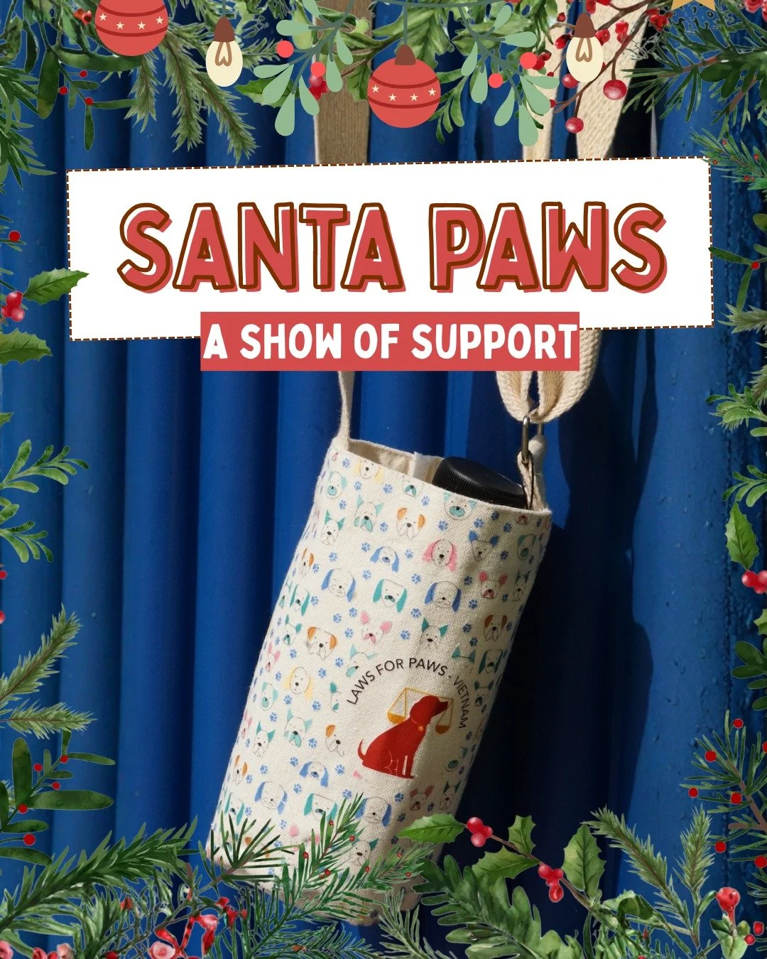 Santa Paws Day 11 🎄🐾
Today&rsquo;s spotlight: our adorable Canvas Bottle Bags + Sticker Packs!

Perfect gifts, super cute designs, and every purchase supports our rescue pups. 💚

Tap the link in our bio, story, or Santa Paws highlight to shop via 