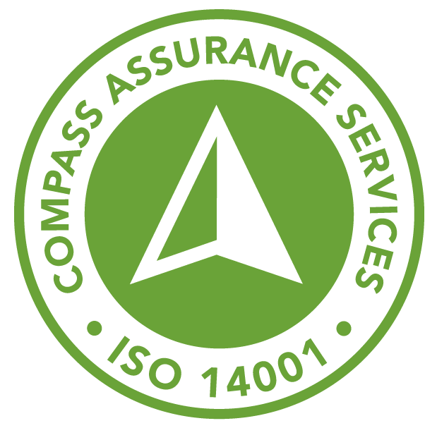 Logo of Compass Assurance Services confirming that the Spantech NZ Limited Environmental Management System is certified to ISO 45001.