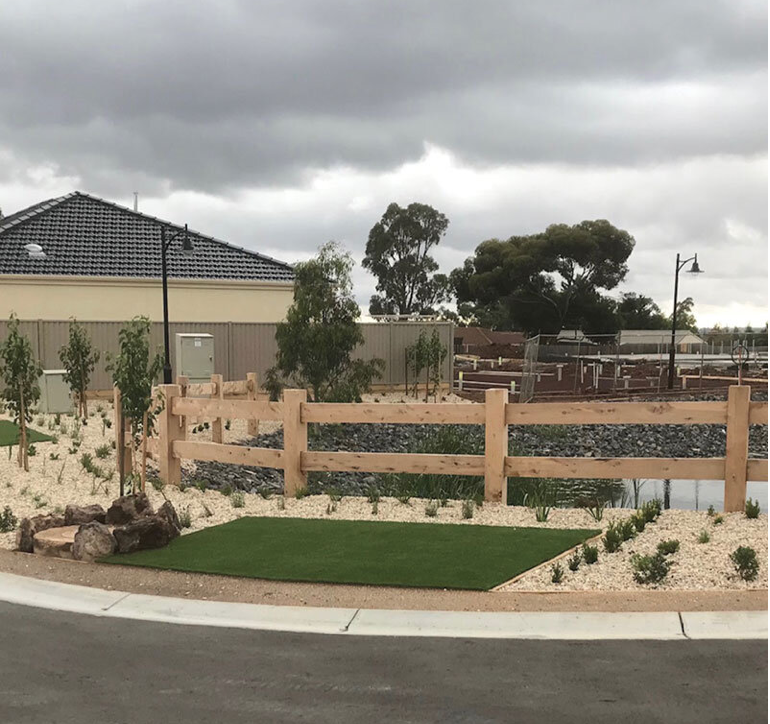 A post and rail fence by The Wood Project, completed with CutekCD50 and a white tint.
