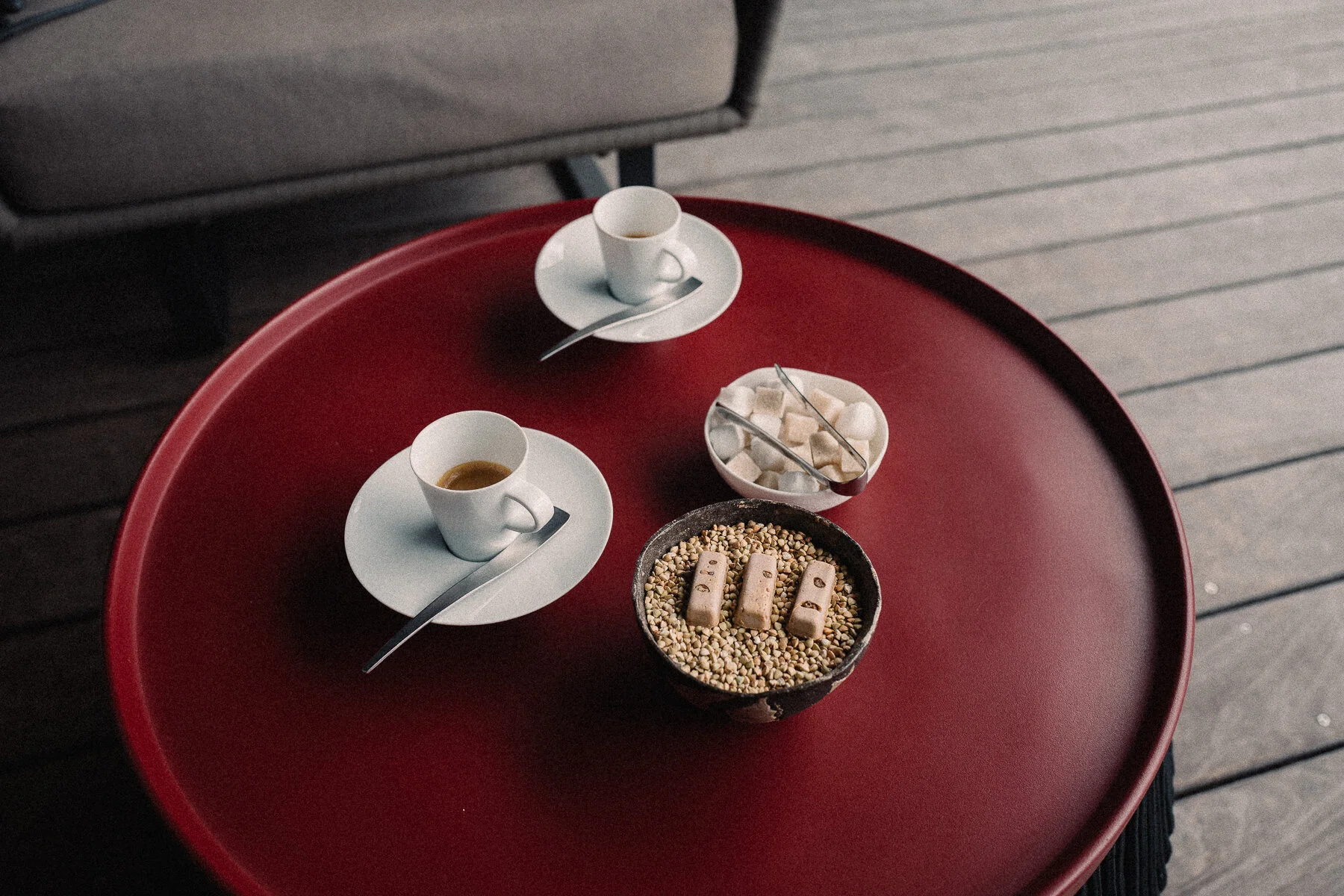 Espresso served outside.