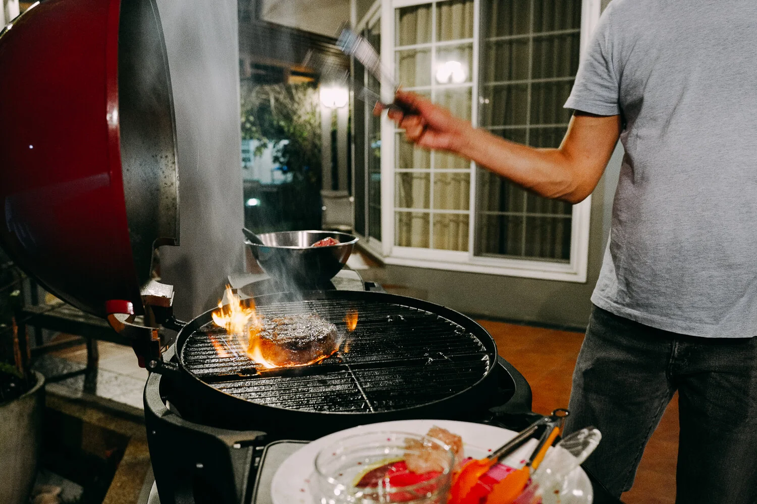Dad is a grill master.