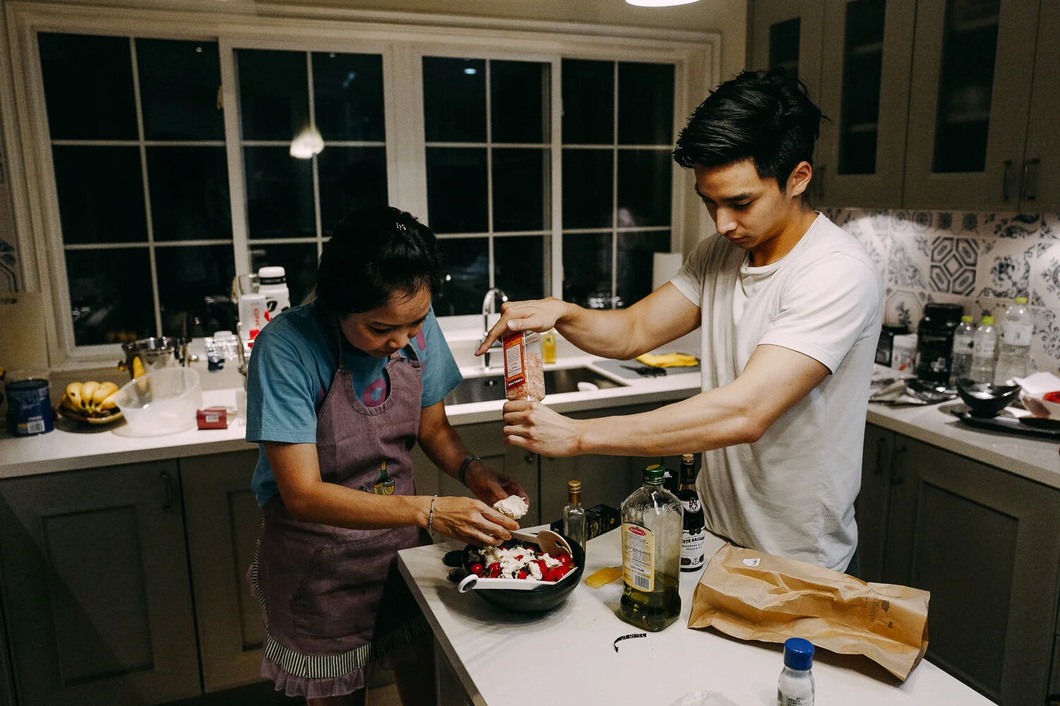 Home cooking is a family affair.