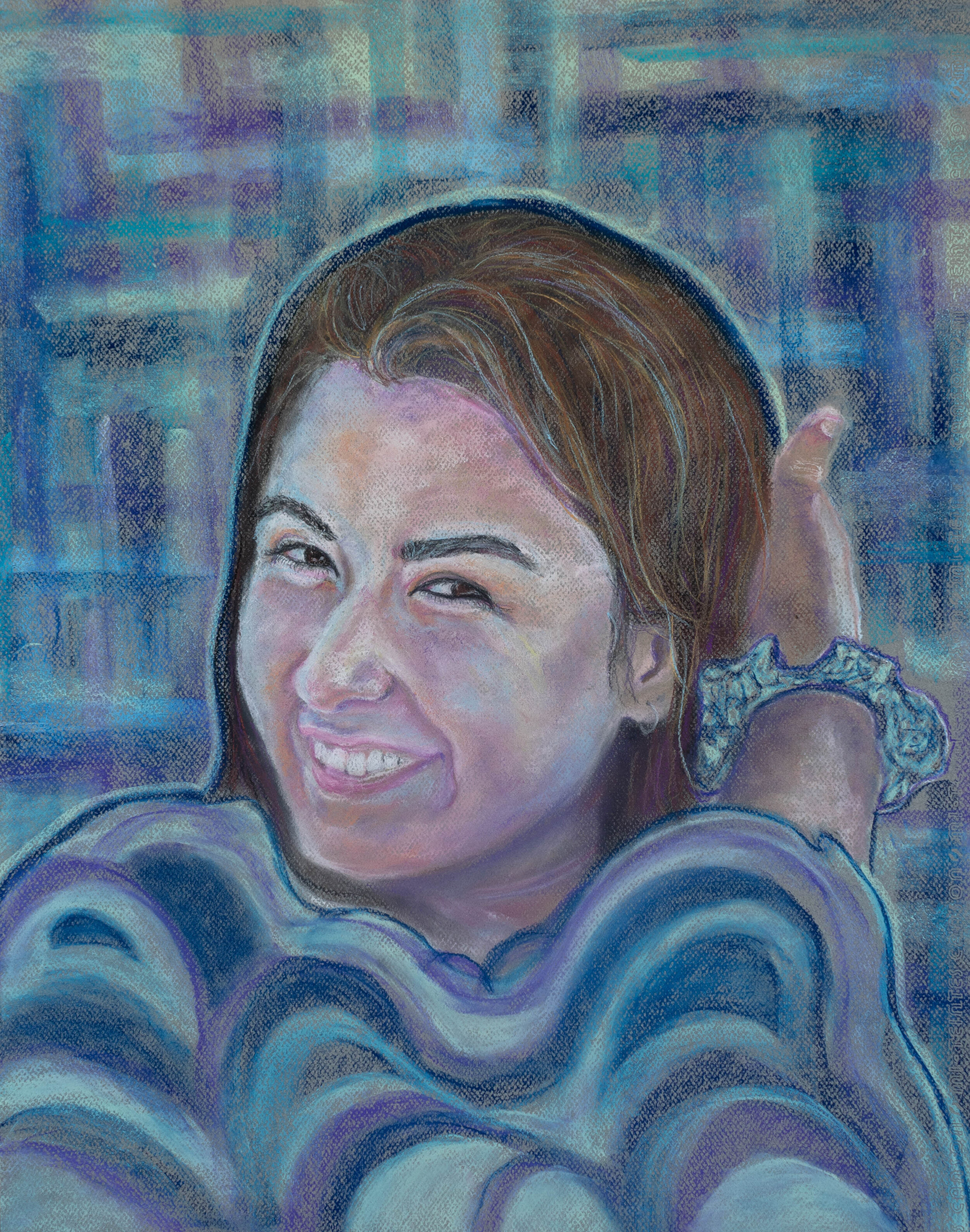 "Abby", 2020, chalk pastel on paper, 19 x 25 inches