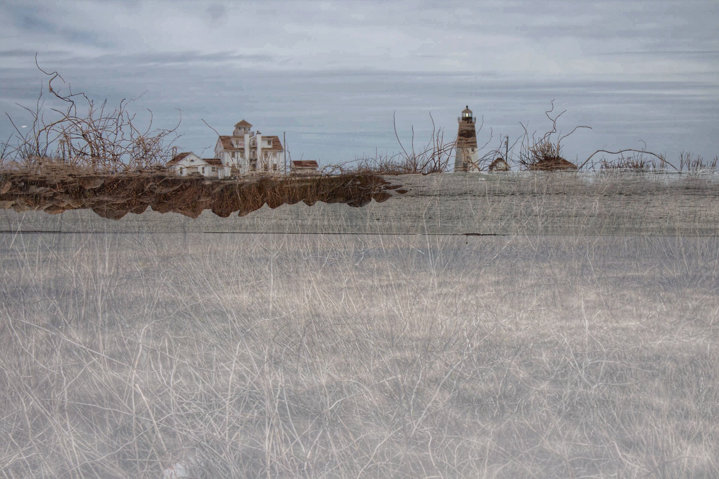 Beach-Lighthouse Reflection, 2020, digital photograph