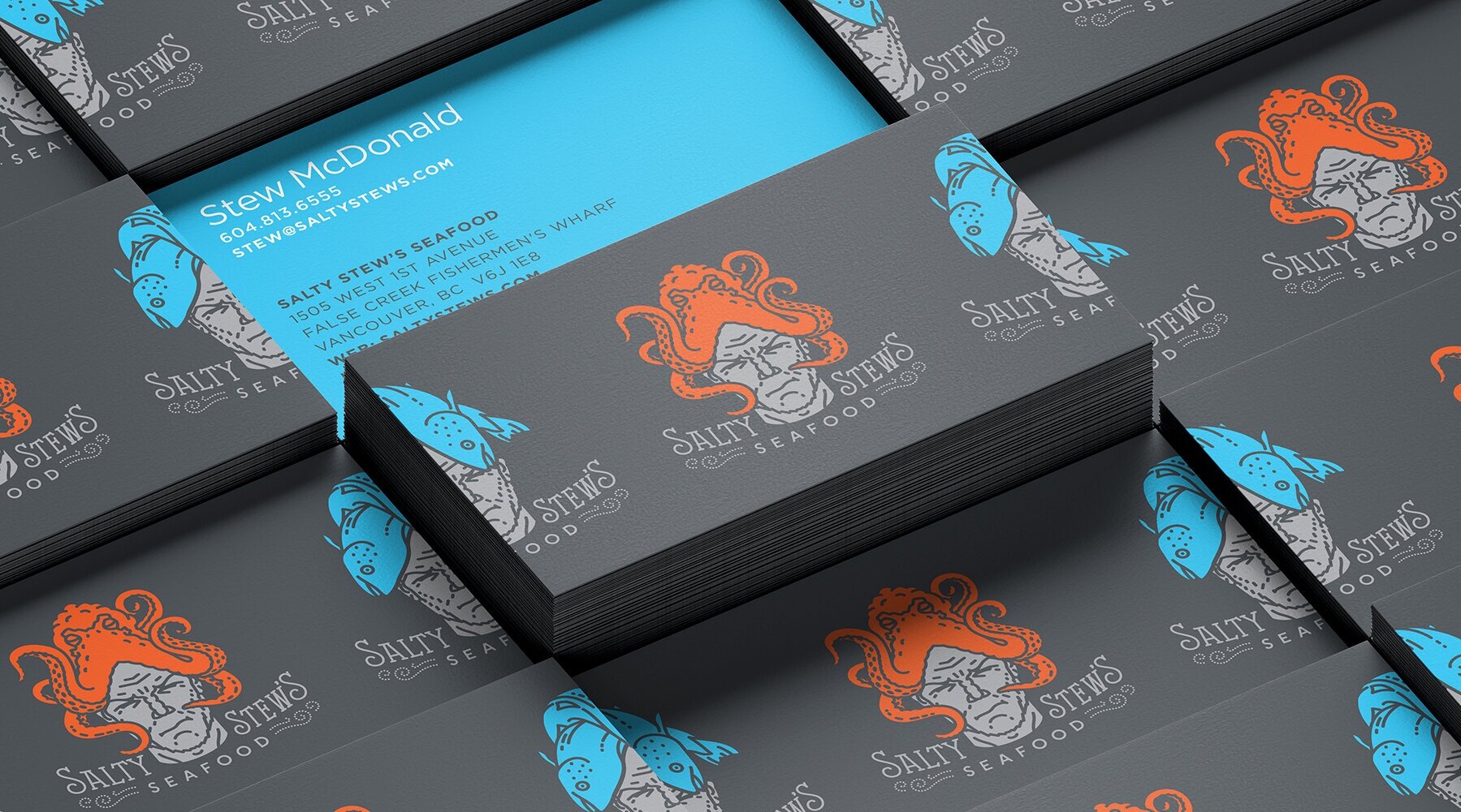 Business cards with clean typography