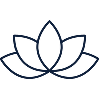 Outline of a lotus flower with multiple petals