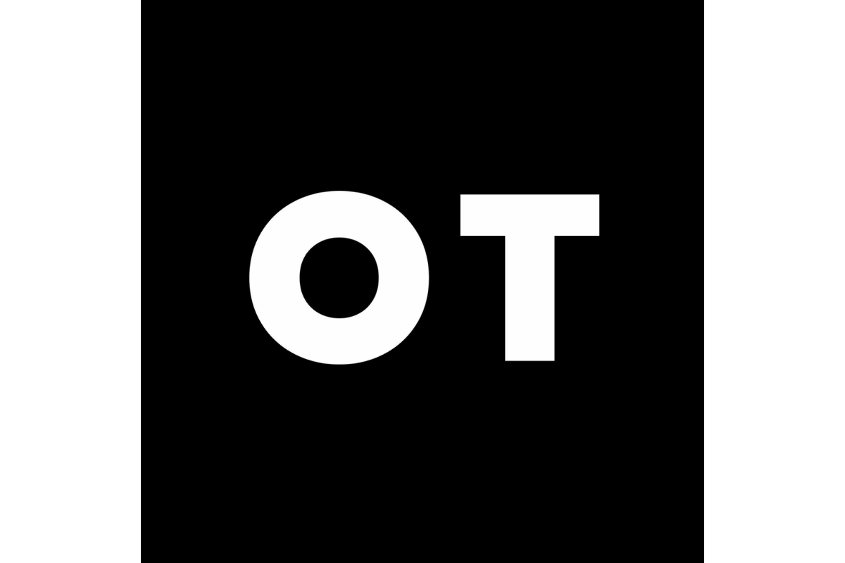 The word "OT" in white letters on a black background. Logo for Ontrack Gym