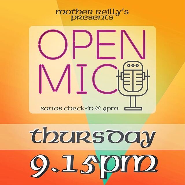 It's the ever popular Open Mic Night, night! (Bands arrive 9pm)
Good tunes and a really good laugh!
&bull;
#motherreillysrathmines #openmicnight #livemusic #lowerbar #mas