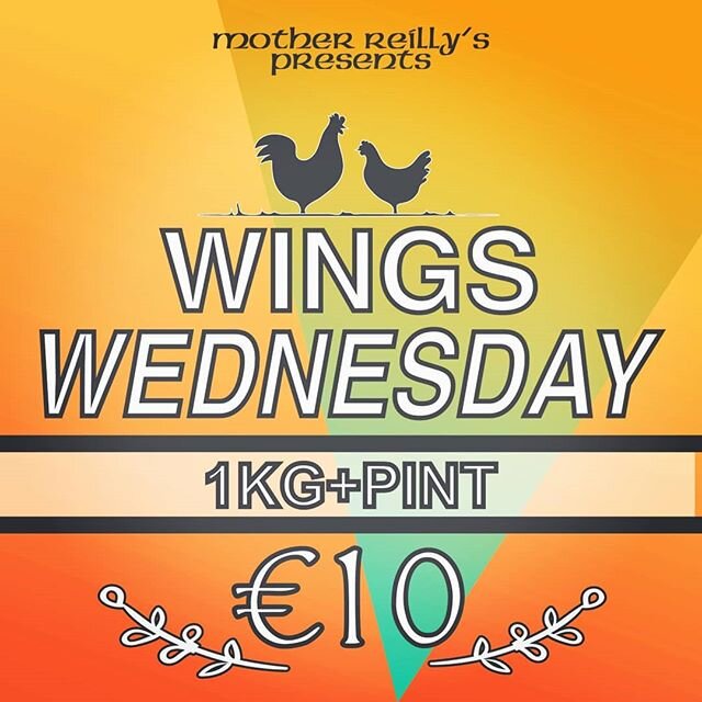 You asked us what day it is? Our reply as ever is; &quot; The only day of the week where you can get a deal this good!😉.😉
&bull;
#motherreillysrathmines #wingswednesday #foodanddrink #deals #mas