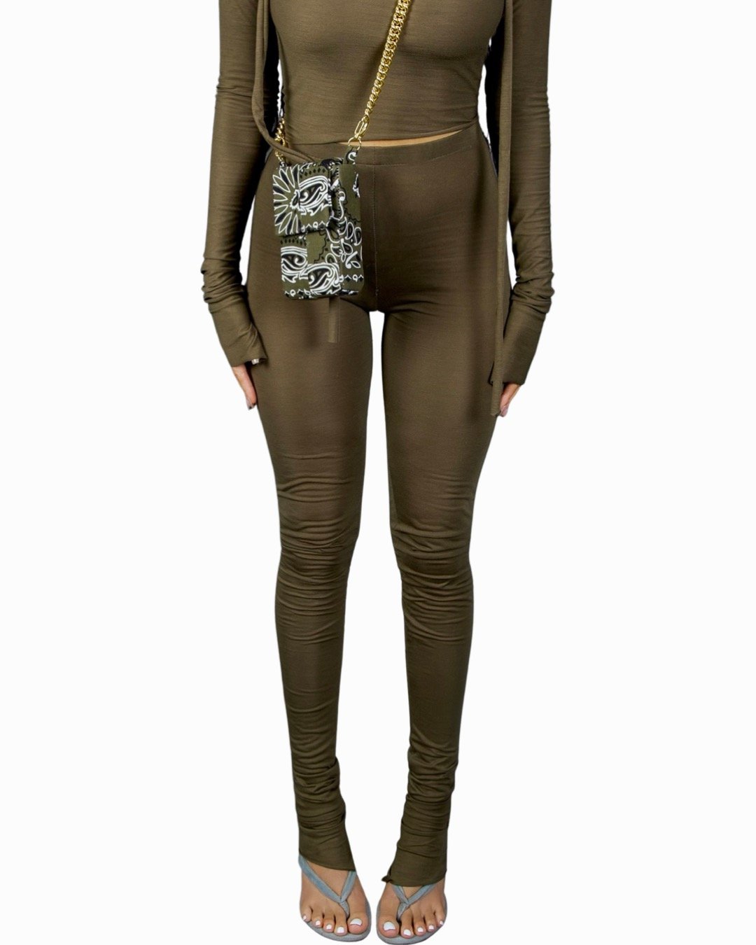 OLIVE FITTED PANT