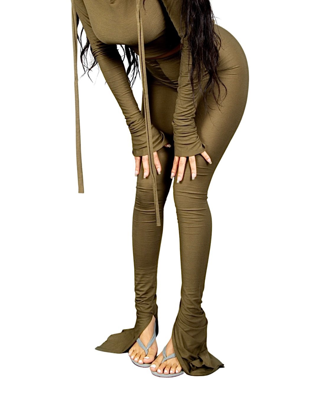 OLIVE SPLIT PANT