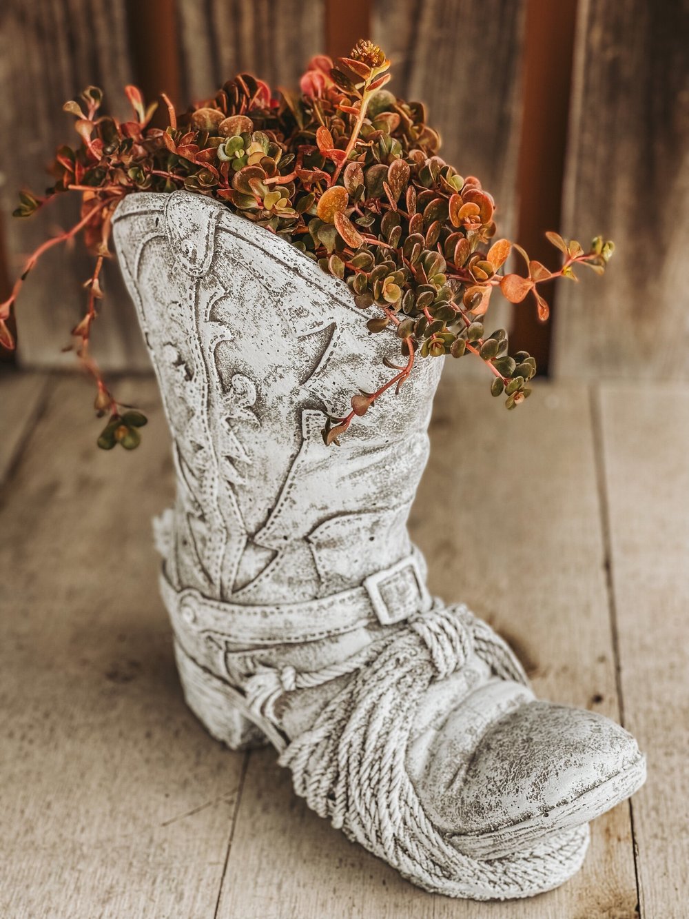 boot plant Concrete Cowboy Boot Vase/Planter