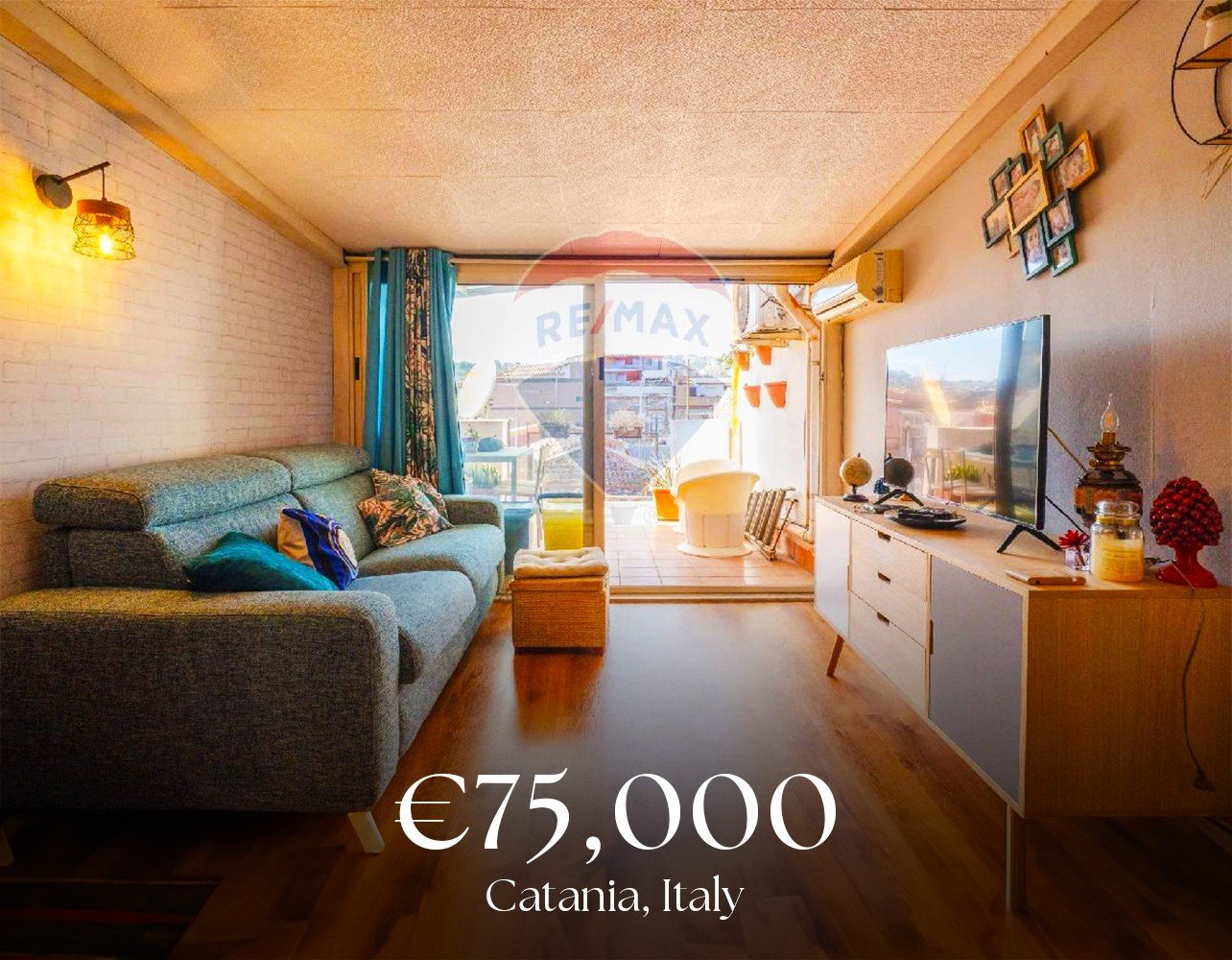 Step into urban living in Catania with this charming 1-bedroom, 1-bathroom apartment, sitting at 60 sqm of stylish living space. The modern open kitchen and spacious bedroom with a custom-built wardrobe make it a cozy retreat for a couple or single p