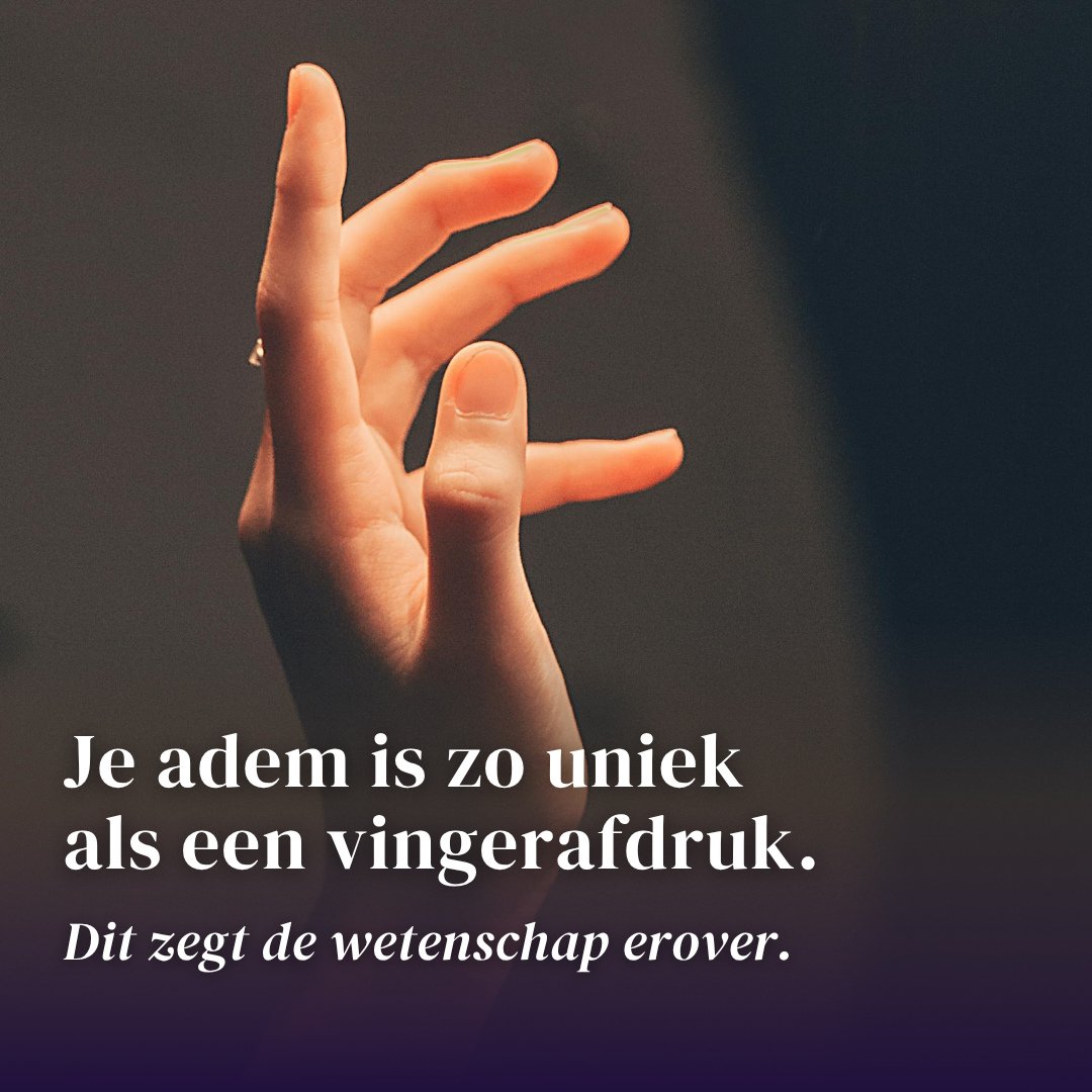 Ik stuitte deze week op een nieuw onderzoek dat ik graag ook hier deel &ndash; omdat het iets bevestigt wat ik al jaren zie en voel in ademwerk: niemand ademt zoals jij.⁠
⁠
Letterlijk. Je adem is net zo uniek als een vingerafdruk.⁠
⁠
Onderzoekers van