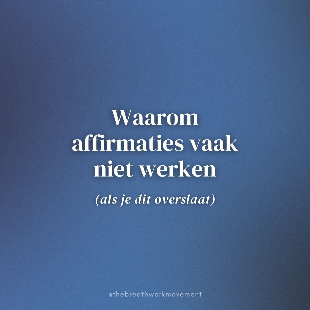 Affirmaties zijn prachtig. En soms werken ze ook.⁠
⁠
Maar&hellip; vaak ook niet.⁠
⁠
Als dat zo is, komt dat meestal doordat er iets onder zit waar die woorden simpelweg niet bij kunnen.⁠
⁠
Als je tegen jezelf zegt: &ldquo;ik ben rustig&rdquo; terwijl