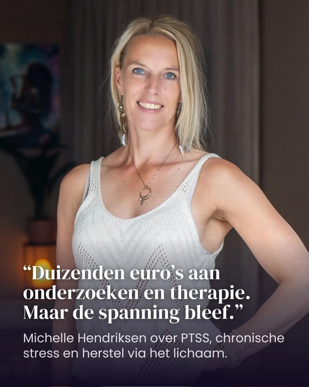 Een PTSS-diagnose, twee burn-outs en een waslijst aan vage klachten. En ondanks alles wat @michelle_hendriksen_coaching probeerde, bleef de spanning aanwezig.⁠
⁠
"In mijn jeugd stond ik continu &lsquo;aan&rsquo;, afgestemd op de buien van mijn v