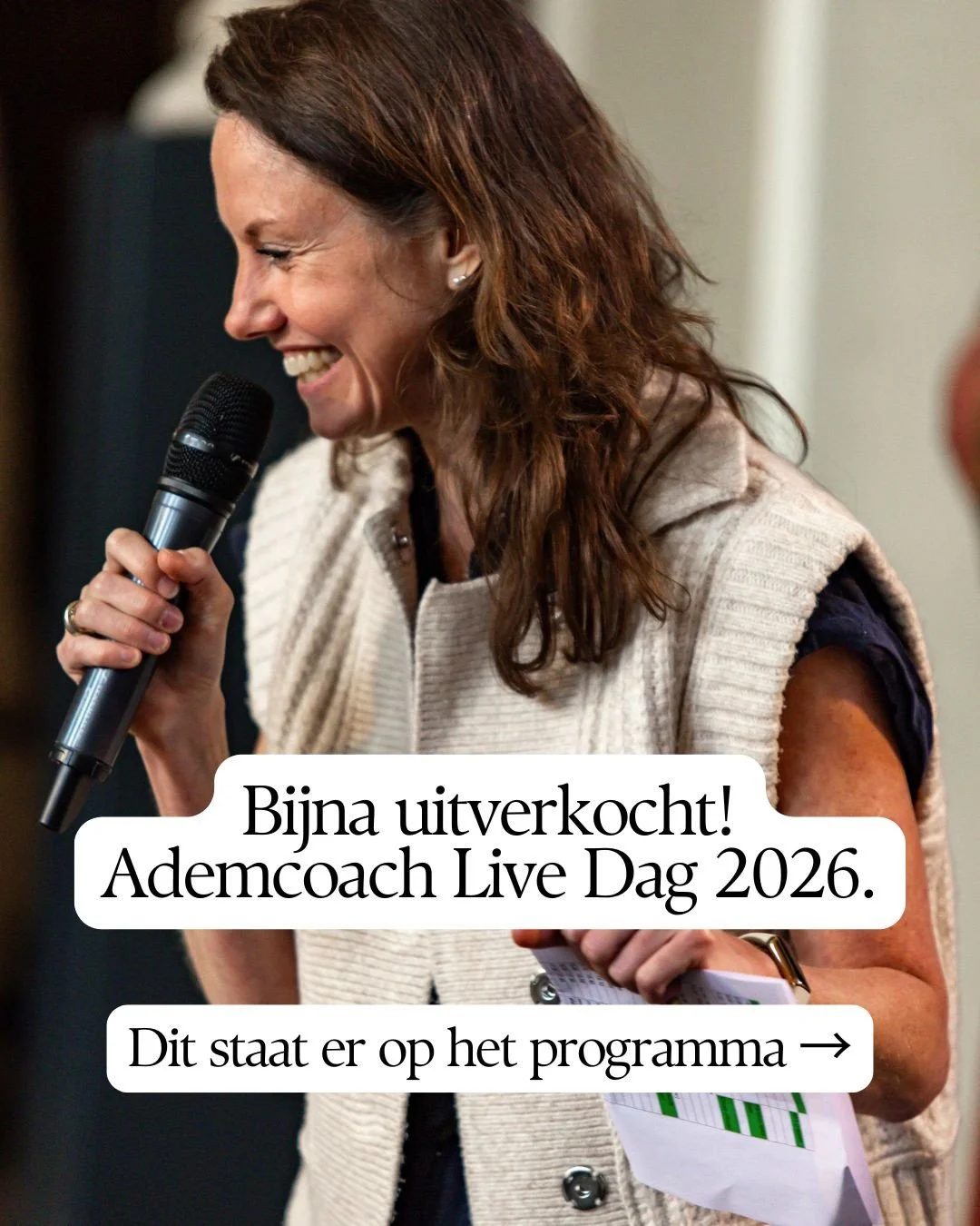 Nog maar &eacute;&eacute;n week te gaan! We zijn inmiddels met bijna 100 ademprofessionals, en er zijn nog een paar laatste plekjes over.⁠
⁠
Na dit weekend sluit de verkoop. Dat is het.⁠
⁠
Vrijdag 29 mei in Utrecht, @metaalkathedraal. Een dag voor ie