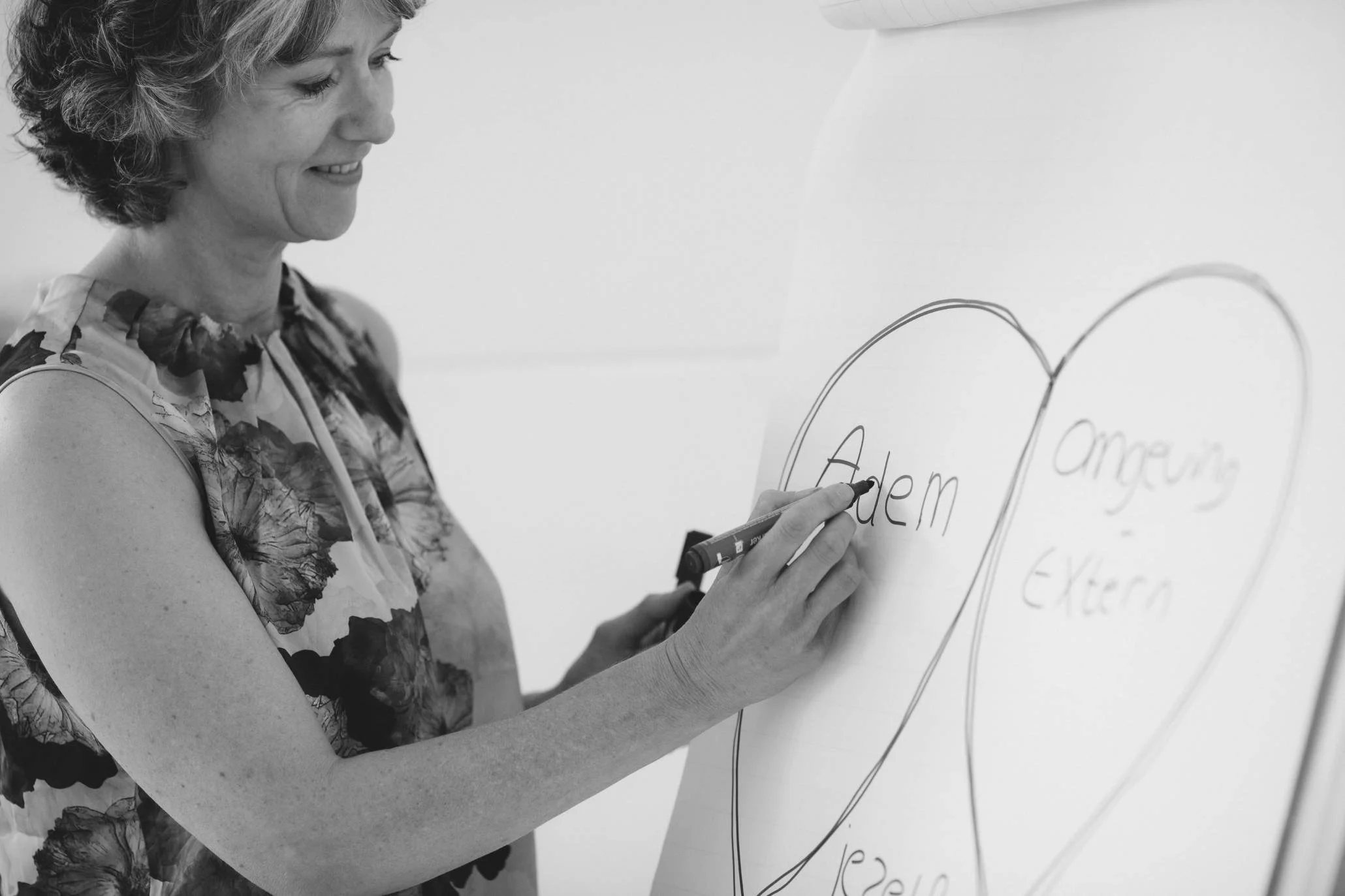 Heleen Ytsma tijdens haar opleiding tot ademcoach van Herleva.