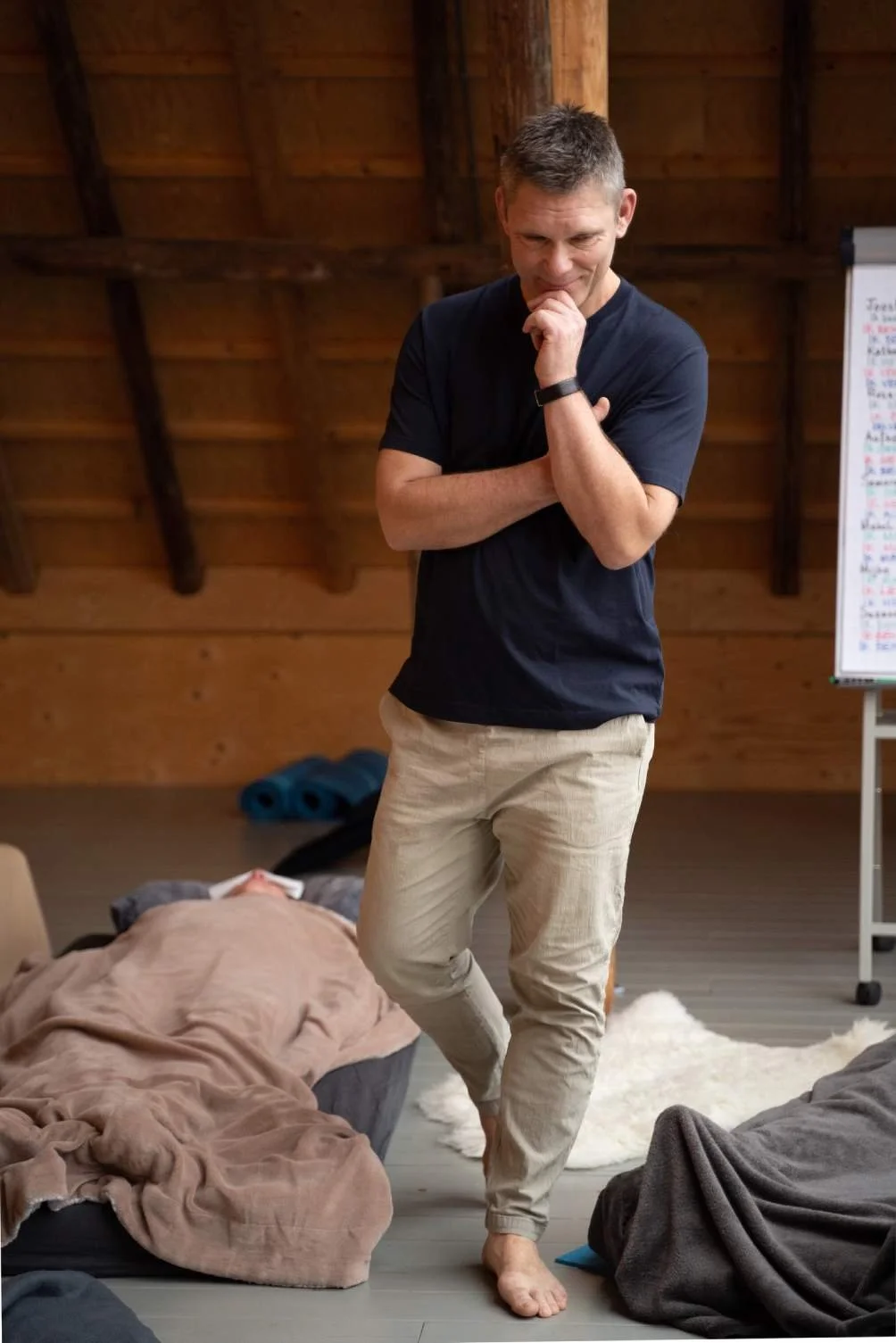 Rob Koning tijdens de opleiding tot ademcoach van Mr. Breath