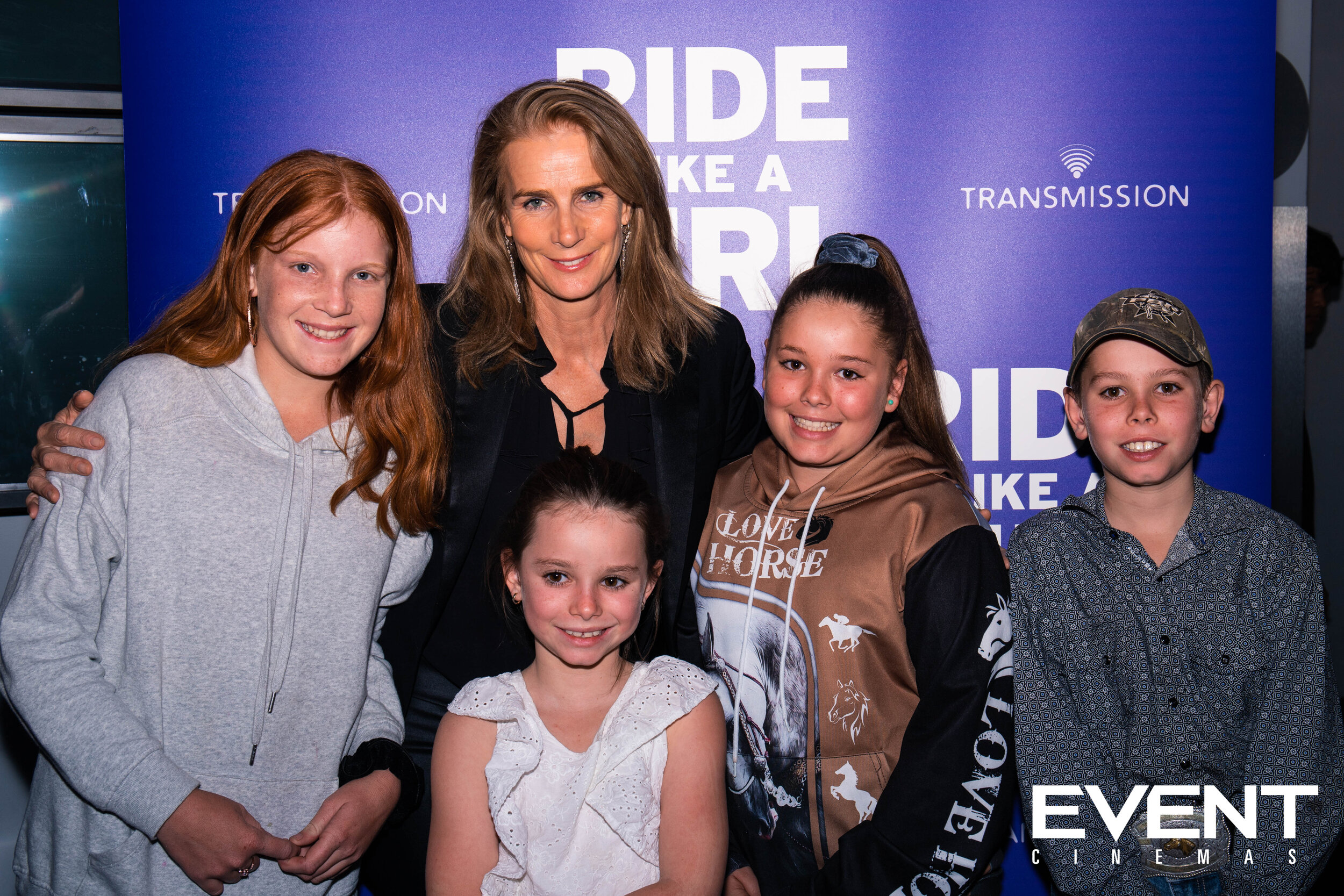 Rachel Griffiths with Townsville locals at the Ride Like a Girl Movie Premier