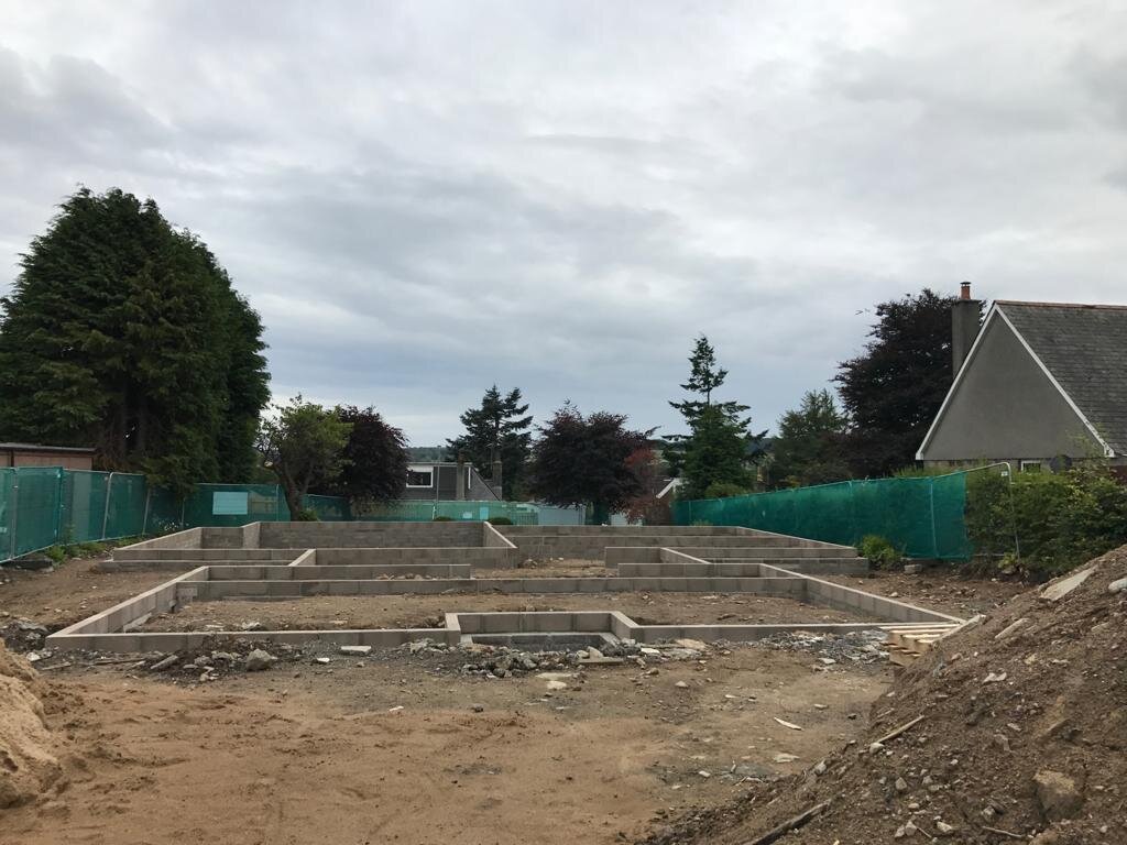 Foundations laid at Bieldside, Aberdeen - new build project
