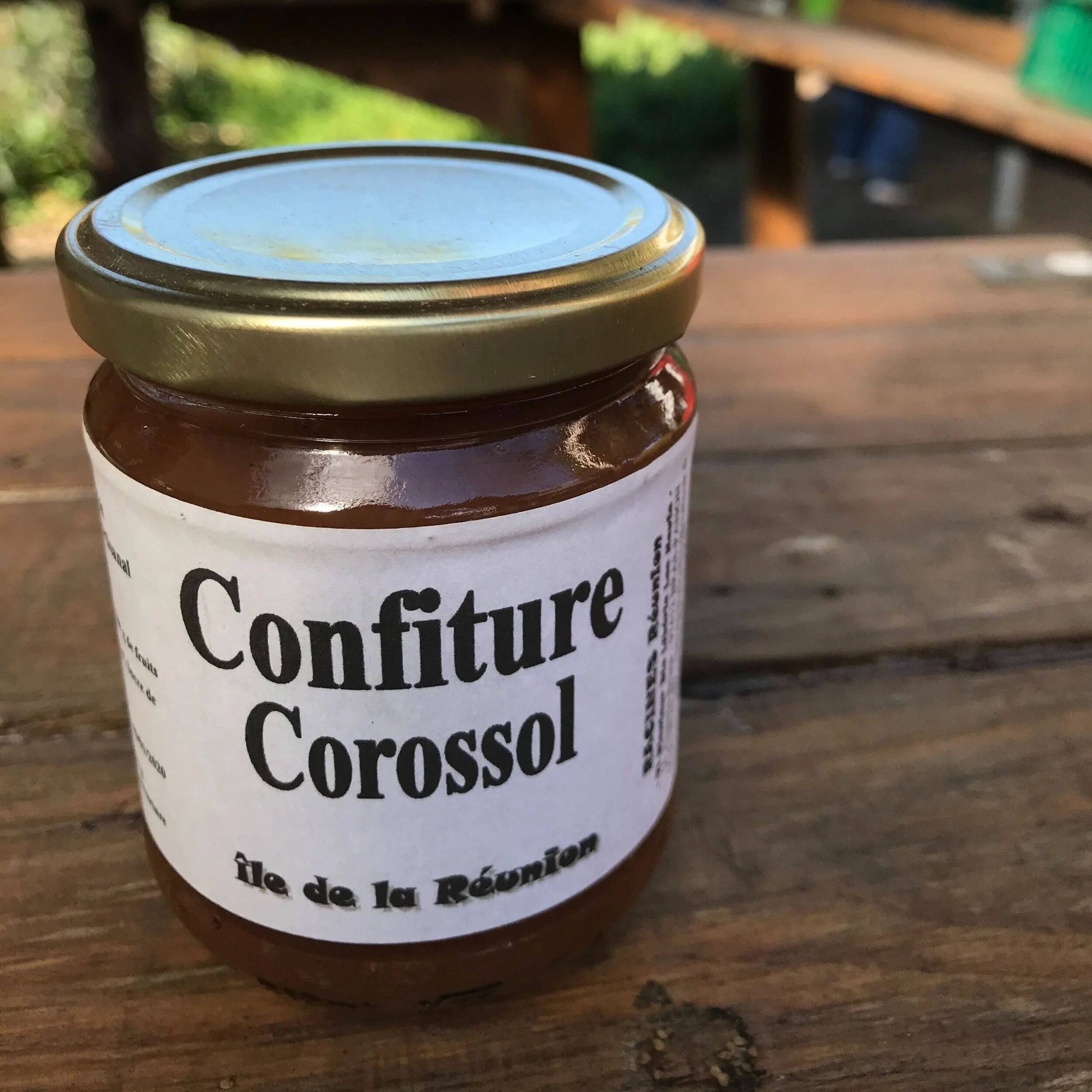 confiture corossol, 210g, 4€