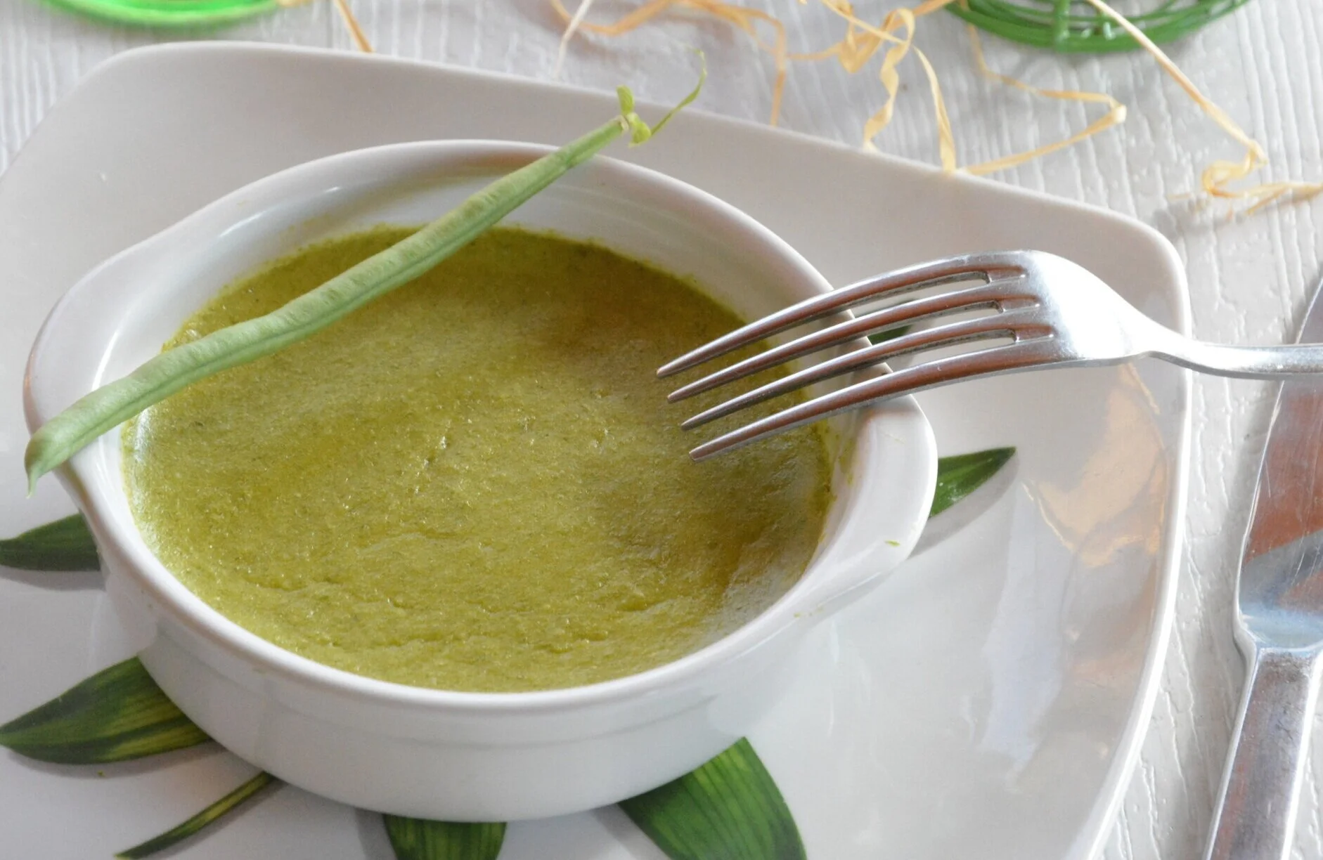 crème de haricots verts aux amandes