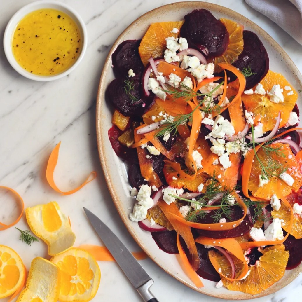 salade orange, betterave et carottes