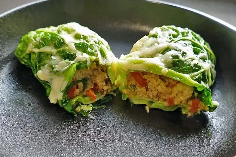 Chou farci au riz et aux légumes