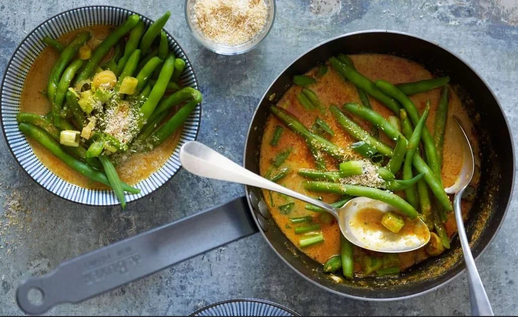 Curry de haricots verts au lait de coco