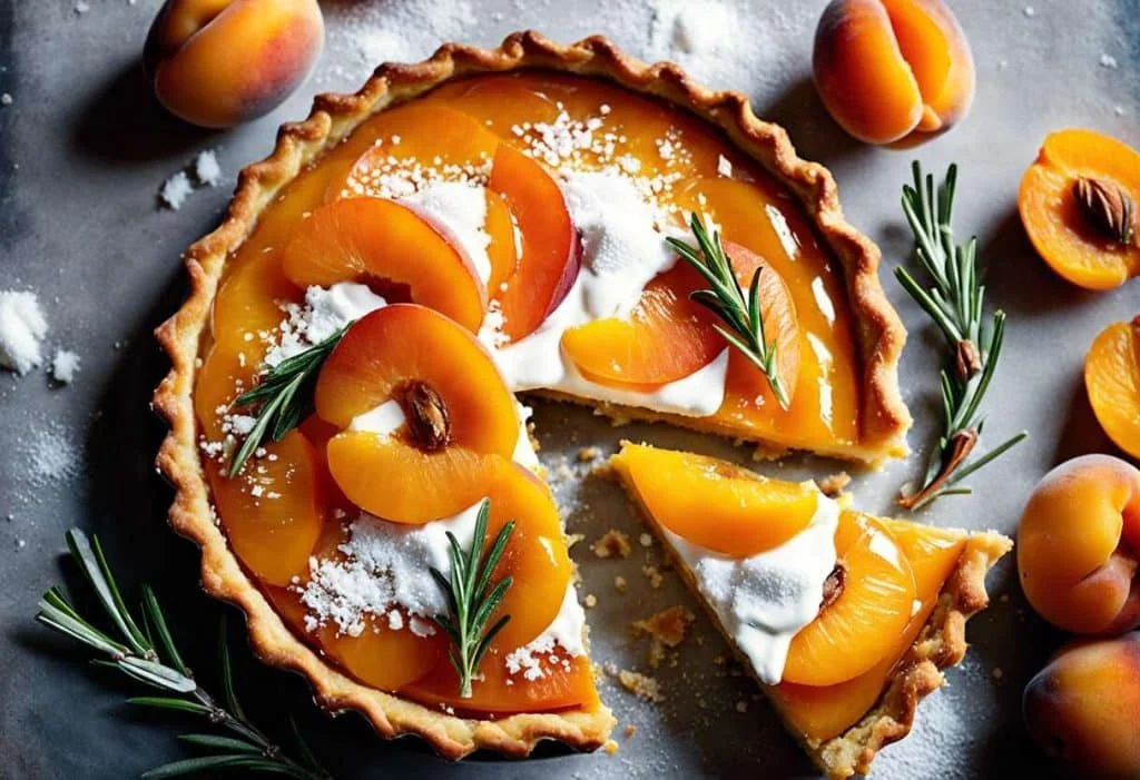 Tarte à l'abricot et au romarin
