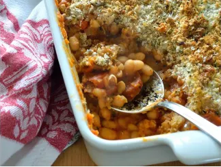 Gratin de haricots Borlotto à l'italienne