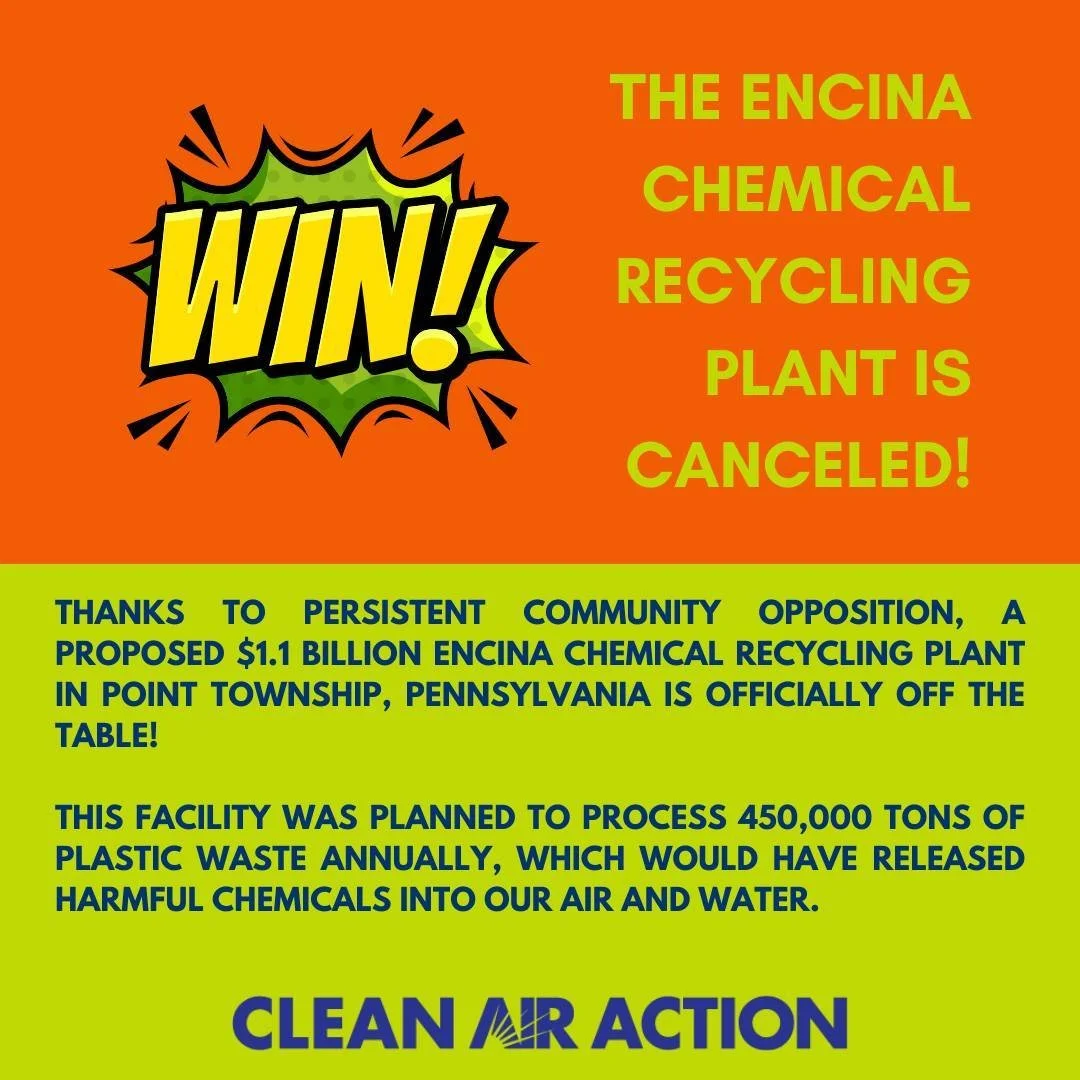 The Encina Chemical Recycling Plant is CANCELED! 🙌 Thanks to persistent community opposition, Save Our Susquehanna, and the entire @cleanaircouncil team, we stopped a major threat to our air, water, and health. See, there's still hope! Your voice CA