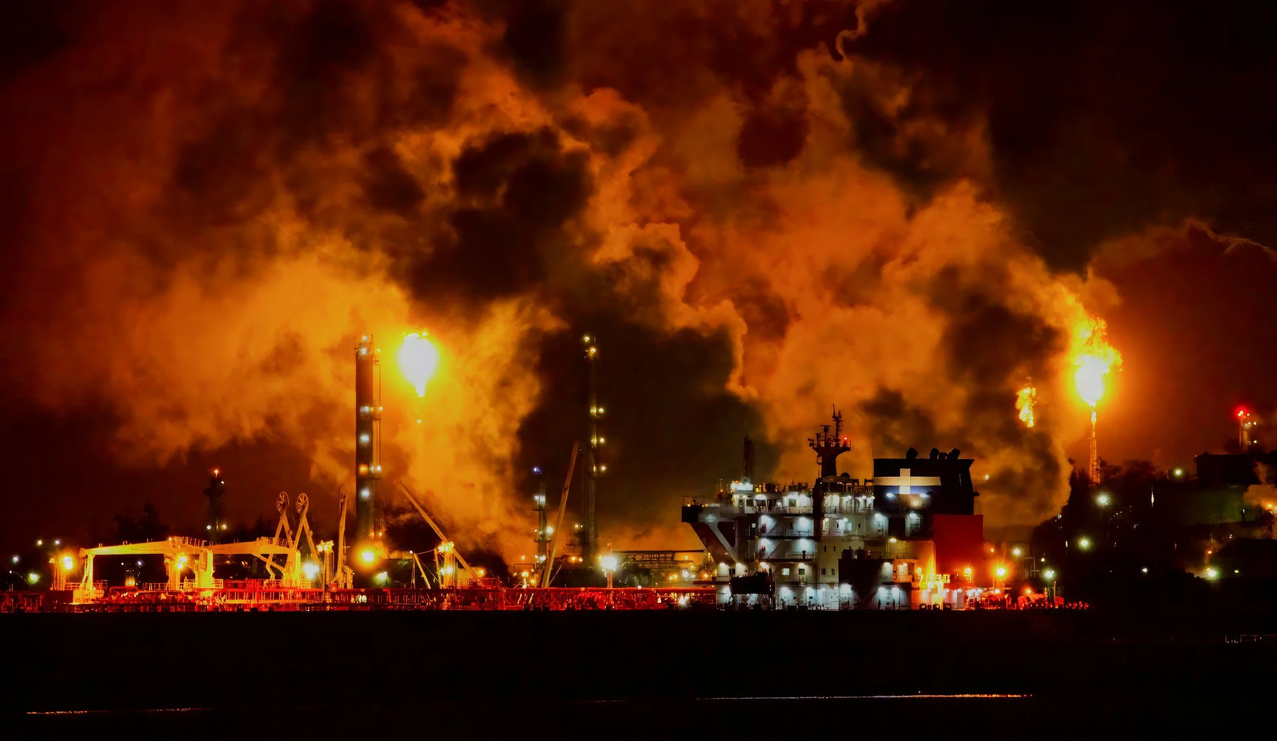 working oil and gas facility