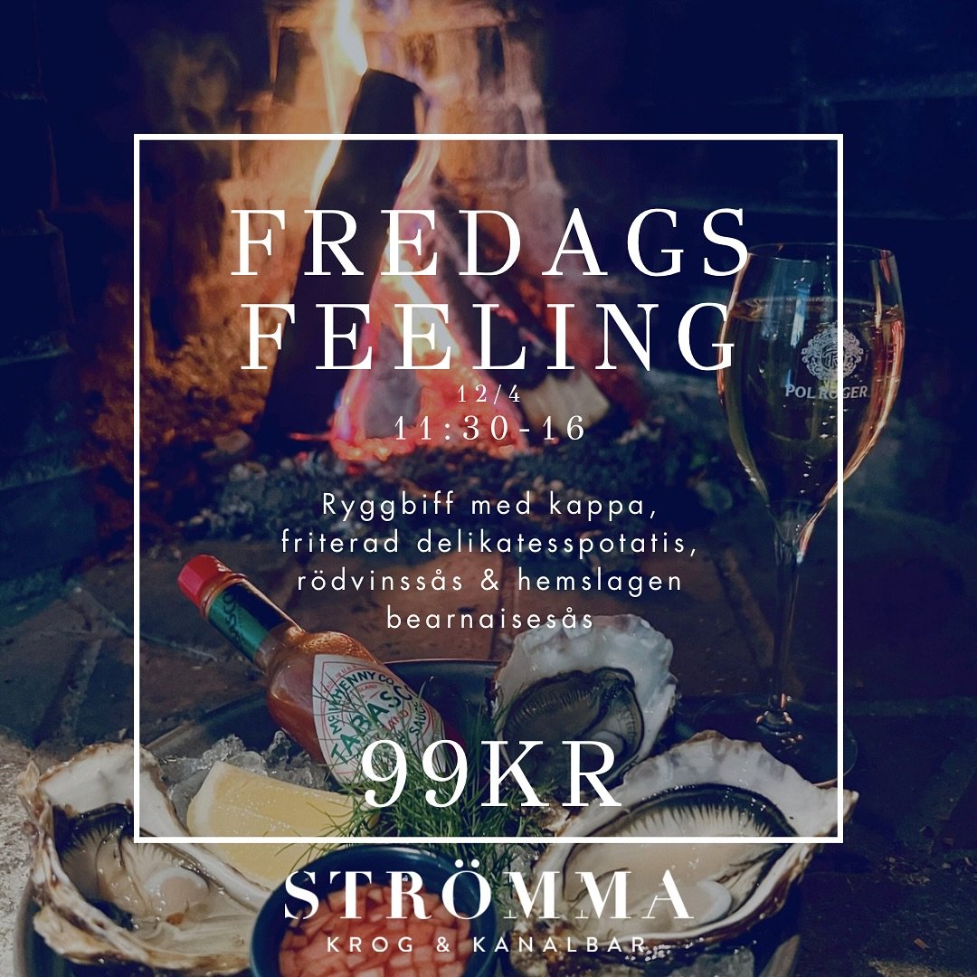 &Auml;ntligen fredag med fredags feeling igen. V&auml;lkomna till oss p&aring; en god lunch f&ouml;r att fira att helgen &auml;r h&auml;r.