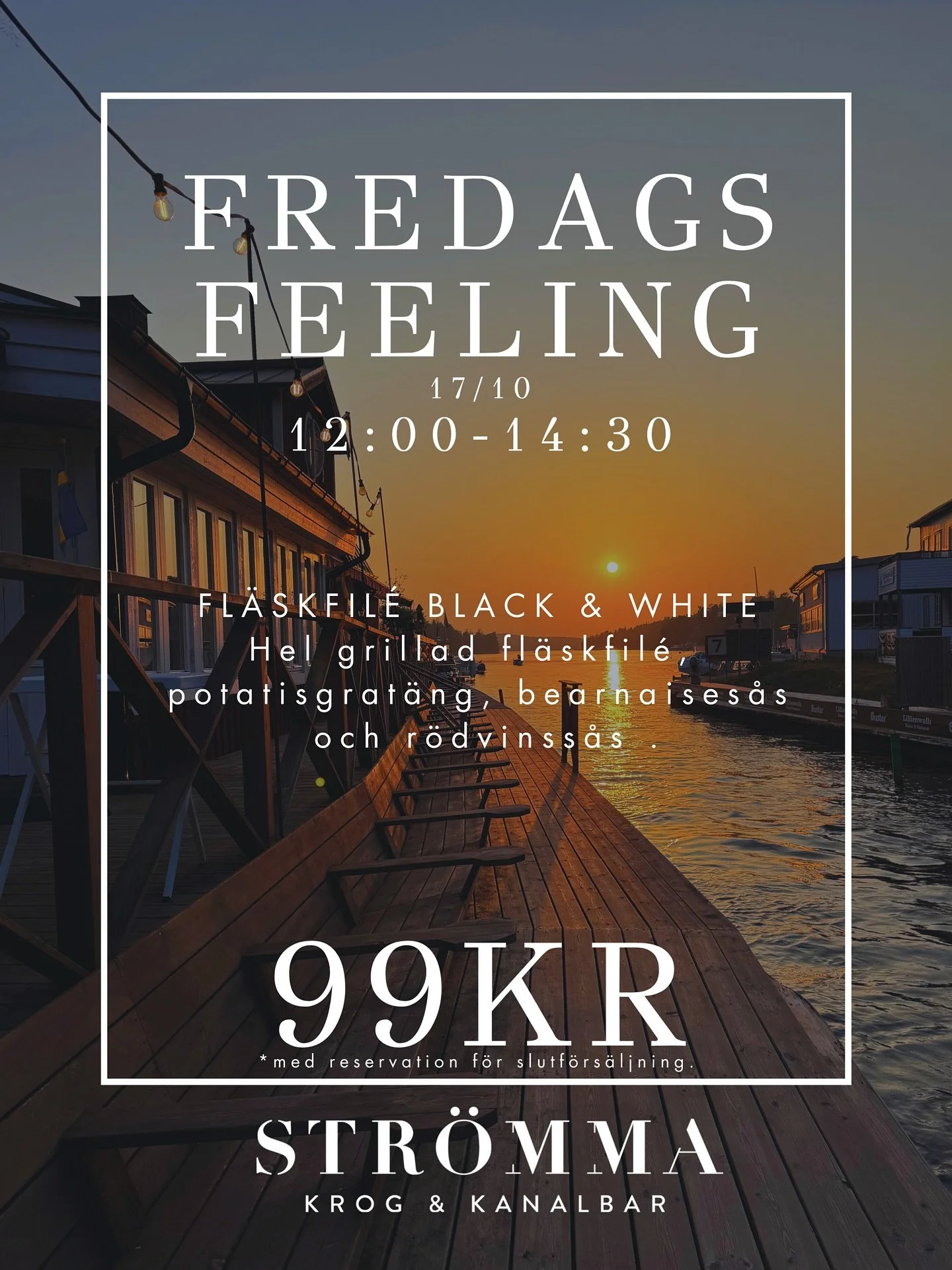 Imorgon är det fredag igen och vi är laddade för att ge er en riktigt härlig avslutning på veckan! 
Vad sägs om en klassiker som alltid levererar – Fläskfilé Black and White med goda såser, pota