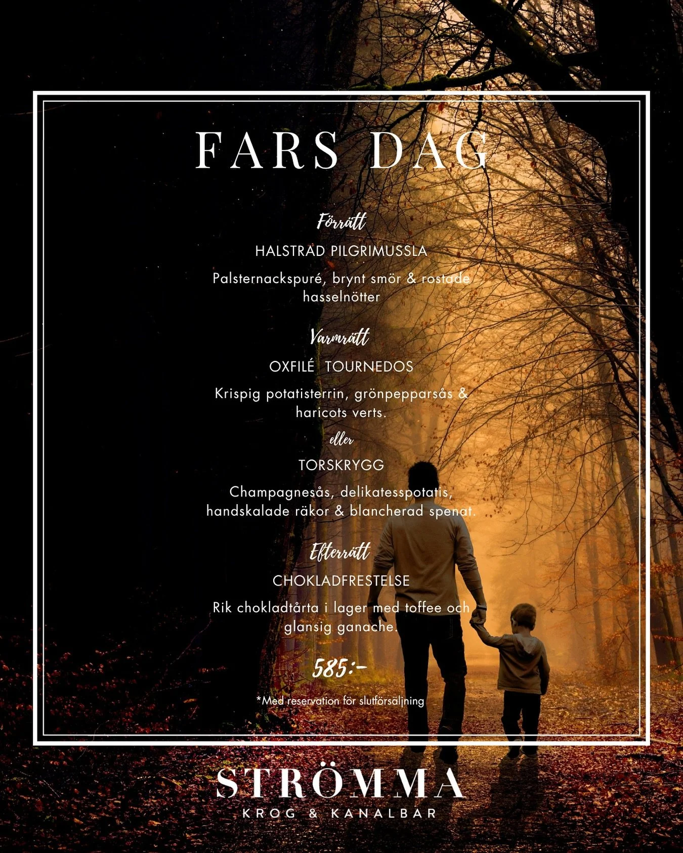 ✨ Fira Fars dag hos oss p&aring; s&ouml;ndag! ✨

Pappa, sv&auml;rfar, morfar eller farfar &ndash; oavsett vem du vill hylla, bjud p&aring; en smakupplevelse v&auml;rd att minnas. 

Vi h&aring;ller extra &ouml;ppet 12-21  p&aring; s&ouml;ndag 9/11 f&o