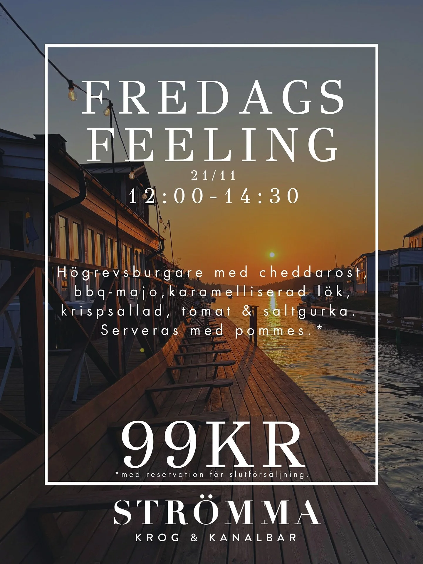 Imorgon &auml;r det fredag igen och vi &auml;r redo att ge er en riktigt smakfull avslutning p&aring; veckan!

Den h&auml;r g&aring;ngen bjuder vi p&aring; en omtyckt favorit &ndash; saftig h&ouml;grevsburgare. En perfekt kombination av smak och kval