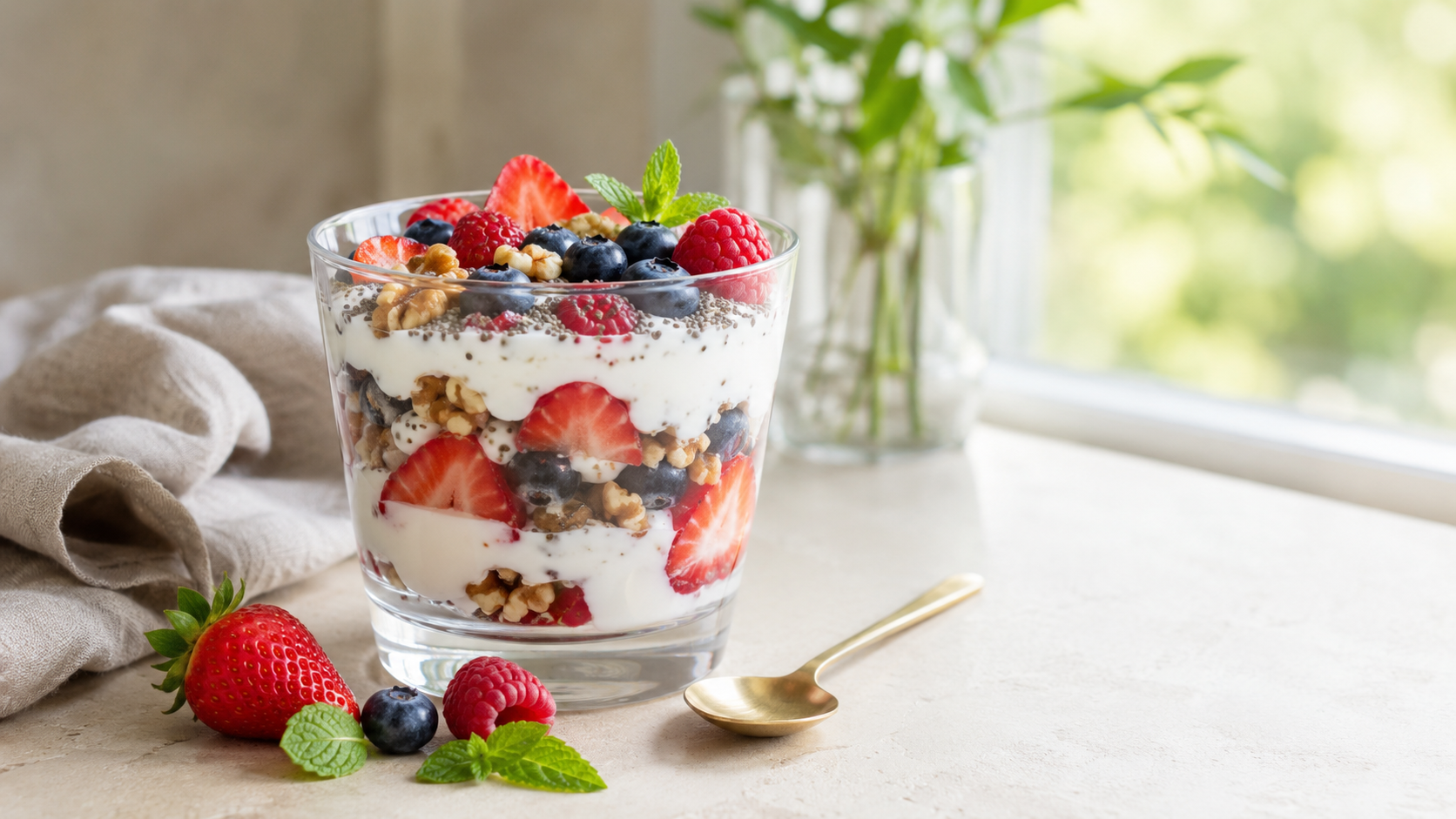Berry Yogurt Parfait Recipe for Healthy Skin