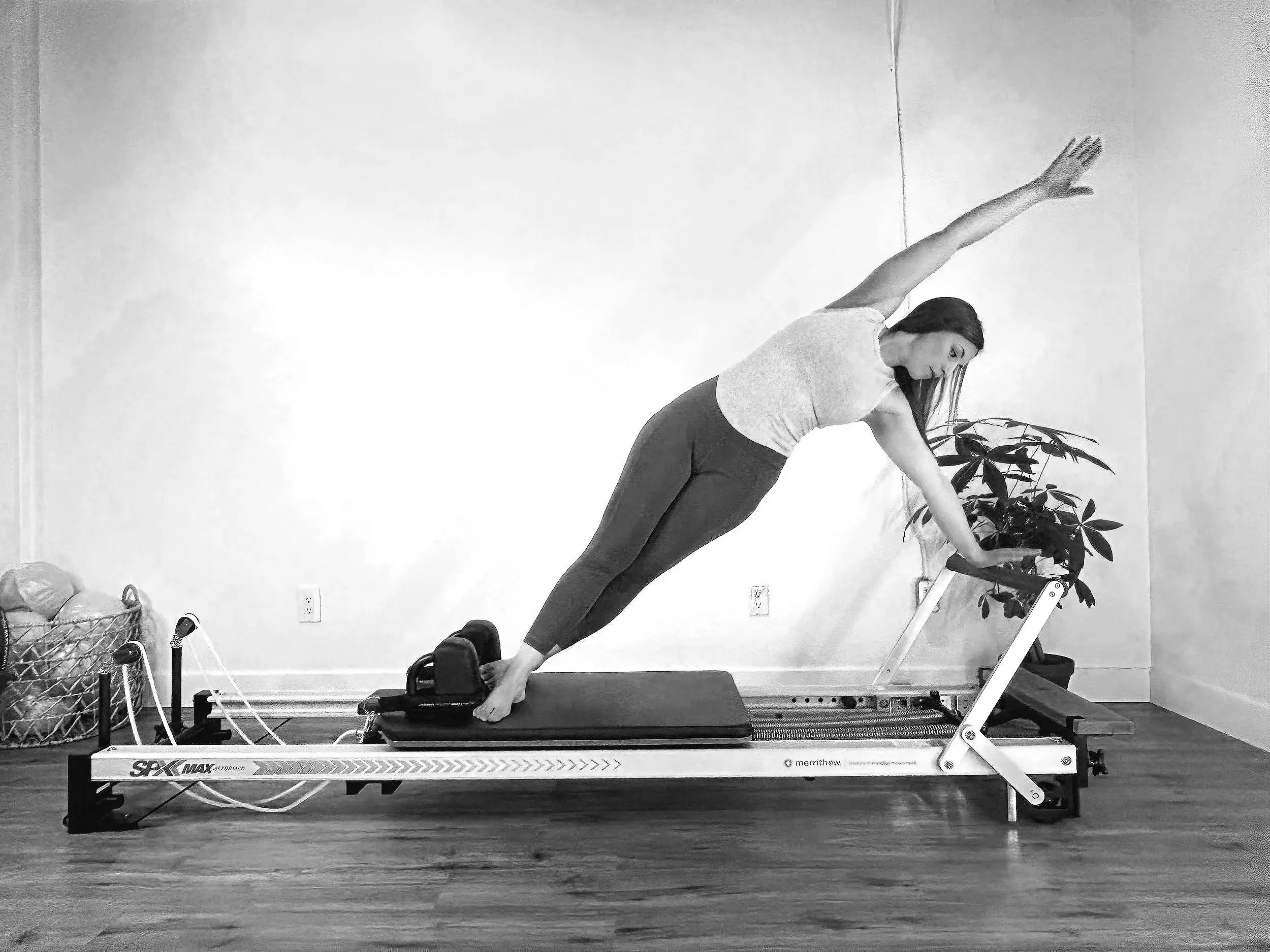 Live online Pilates class demonstrating core and upper body strength training
Live Online Pilates Classes
Join live Pilates classes online or in-studio