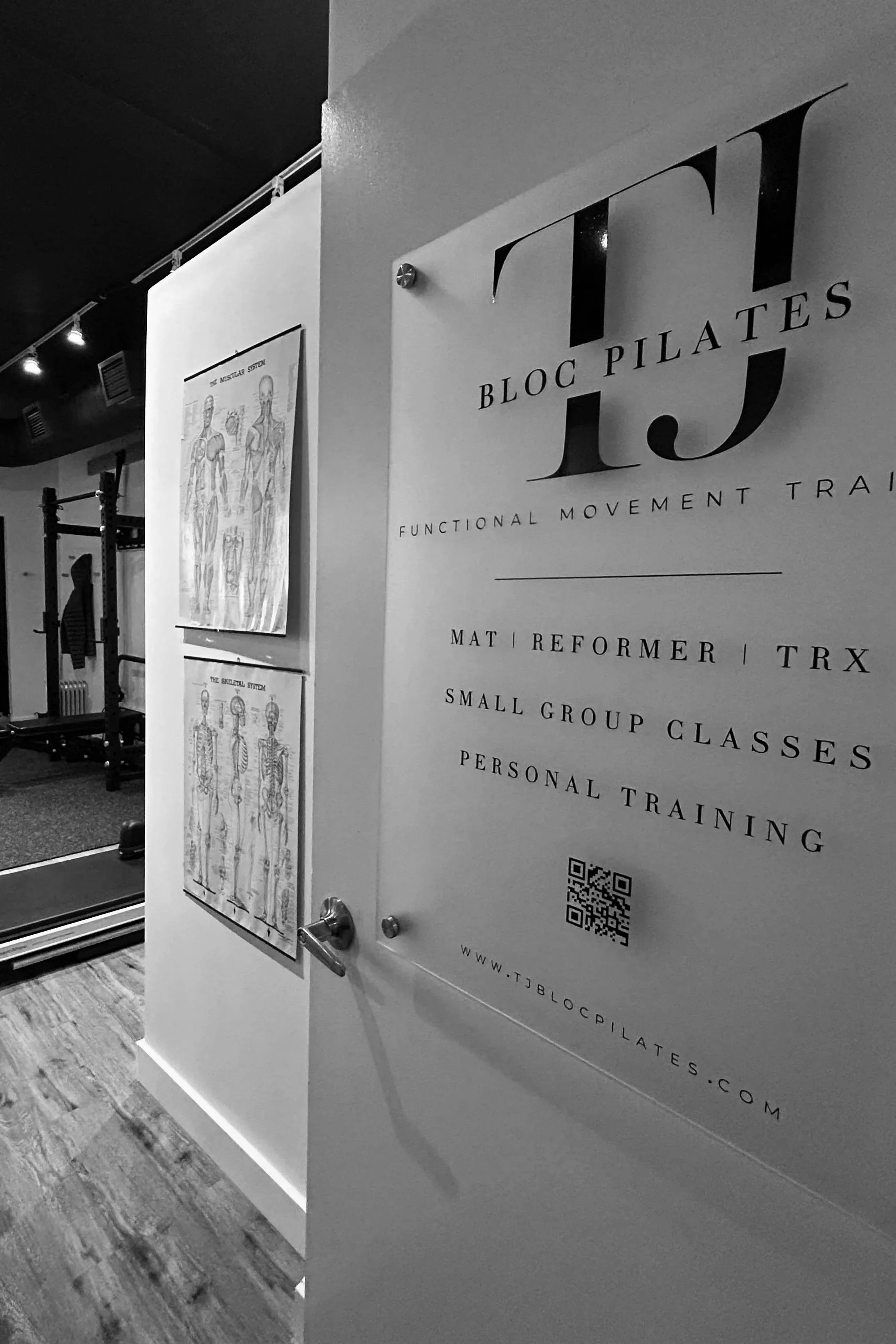 Entrance of TJ Bloc Pilates studio located in Danforth Toronto Greektown area