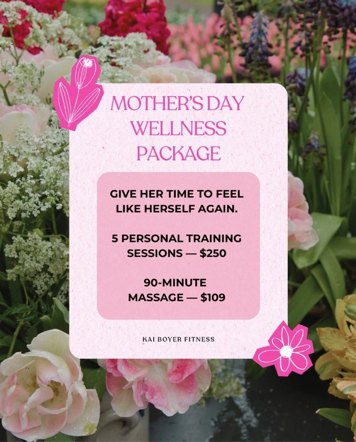 Give something she&rsquo;ll actually feel.⁠
⁠
This Mother&rsquo;s Day, gift movement, recovery, and time dedicated to her.⁠
⁠
Whether it&rsquo;s personal training or a full 90-minute massage, these packages are designed to help her reset, recharge, a