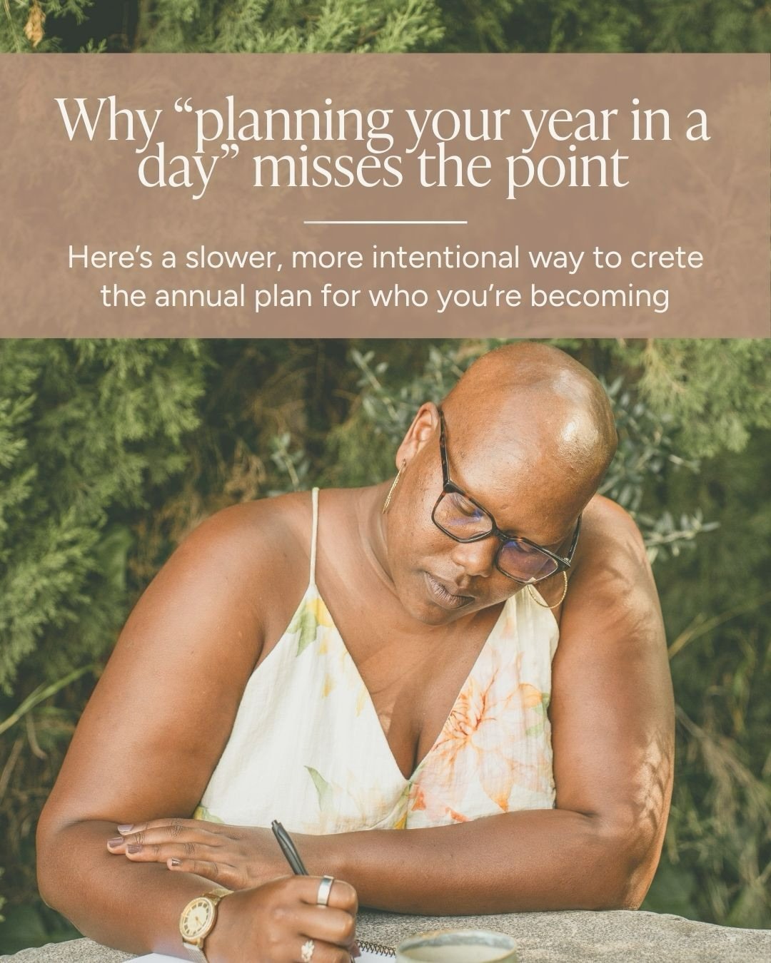 ✍🏾 Annual planning doesn&rsquo;t need to be rushed to be powerful.

We&rsquo;ve been taught to plan from pressure. To optimize. To perform. To move fast.

But real alignment comes from slowing down long enough to reflect on who you&rsquo;ve become, 