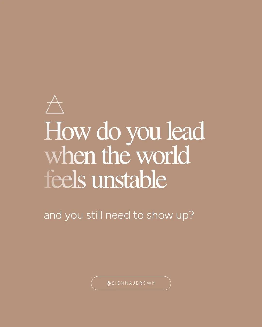 There&rsquo;s a particular kind of tension many of us are carrying right now.

Holding awareness of what&rsquo;s happening in the world
while still being asked to lead, build, care and show up in our own lives.

It&rsquo;s not weakness to feel it.
It